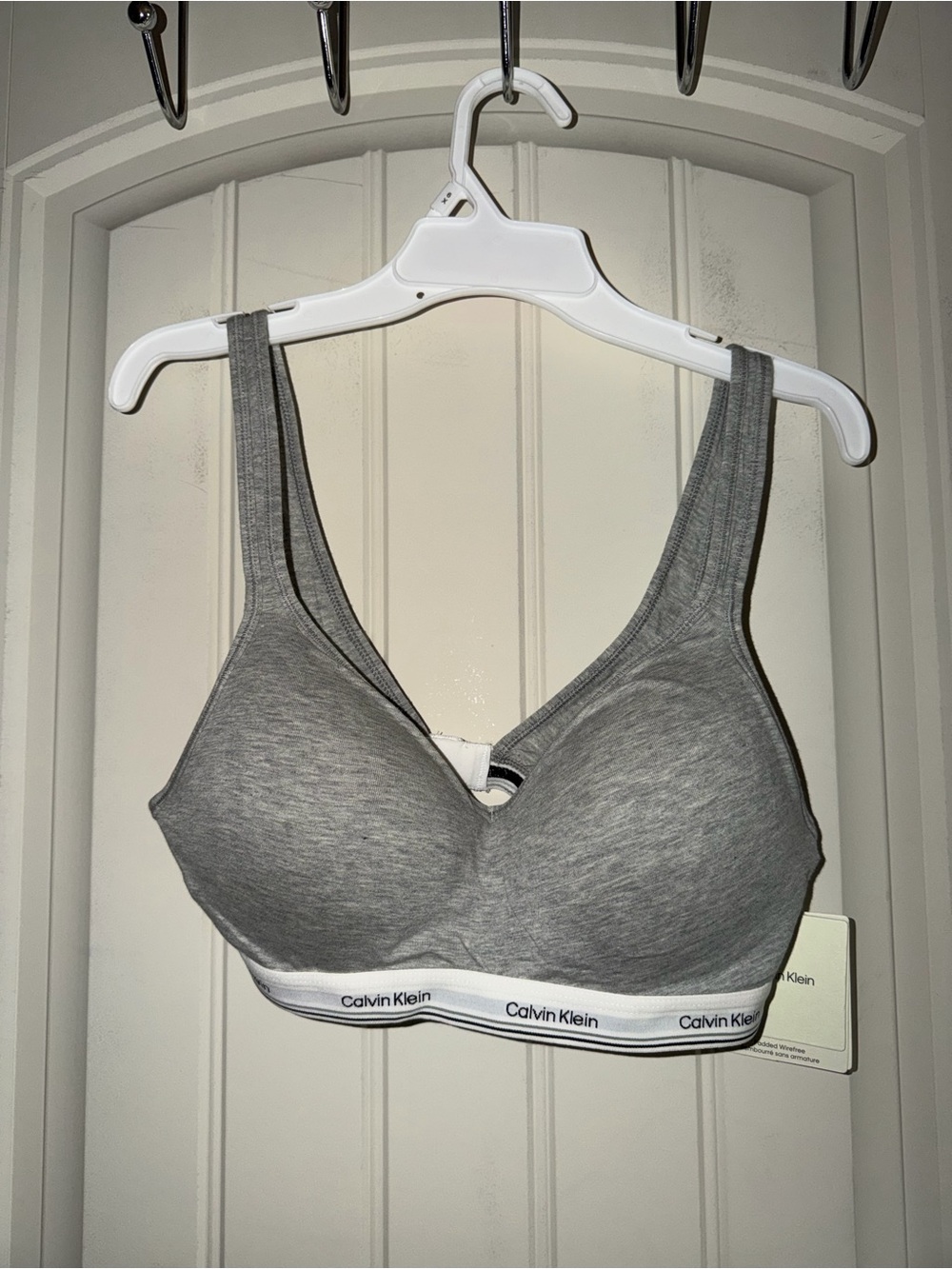 Calvin Klein Heather Gray Wireless Cotton-Blend Bralette